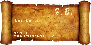 Hay Barna névjegykártya