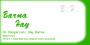 barna hay business card